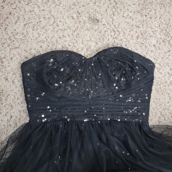 MONIQUE LHUILLIER SEQUINED TIERED TULLE SKIRT, SIZE 8 GRADUATION - Picture 6 of 10